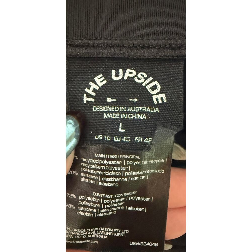 The Upside Black Jumpsuit with Cream Piping Long Sleeve Zip Front Size L - Picture 7 of 7